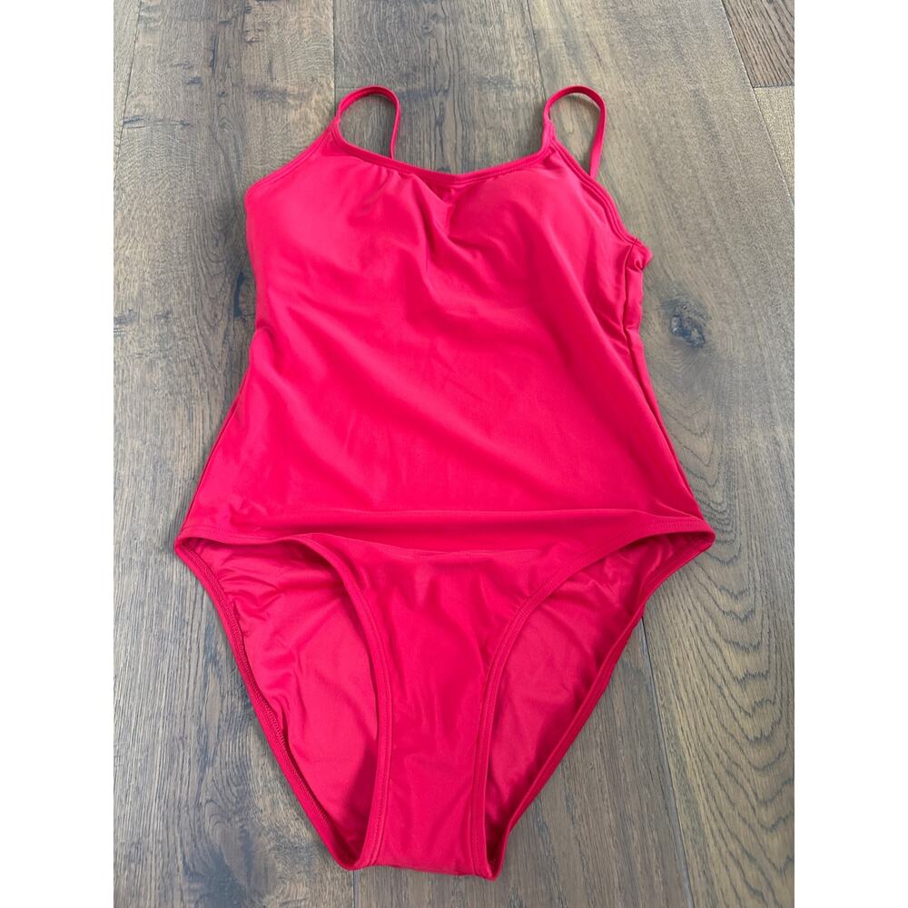 Quince Ialian Cami Tank One Piece Swimsuit Bright Red Womens Small NWT